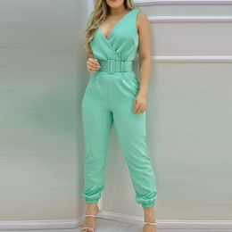 Women's Jumpsuits Office Women's Bodysuit Solid Colour Slim Fit Summer High Waist Patch Work Full Set Street Clothing 230713