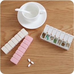 Storage Bottles Portable Seven-Layer Box Braille Long Separated Creative 7-day Independent Cover Pills
