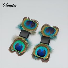 Shoe Parts Accessories 2 PCS Peacocks Feathers Shoe Accessories Bow Shoe Clips Pairs Women High Heels Decorations for Party Shoes 230712