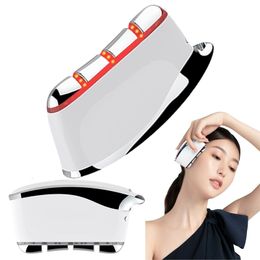 Face Care Devices EMS Micro Current Red Light Beauty Device Vibration Lifting Scraping Massager Instrument Skin Firming Massage Tool 3 in 1 230712