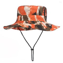 Wide Brim Hats Outfly Camouflage Cowboy Hat Outdoor Boonie UV Protection Men's Tactical Panama Hunting Hiking Bucket