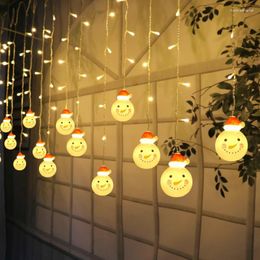 Strings Snowman LED String Light Garland Merry Christmas Decoration For Home Xmas Santa Claus Gifts 2023 Happy Year EU US