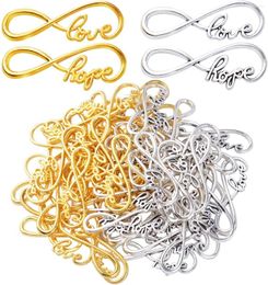 Pendant Necklaces 60pcs 2 Styles Infinity Connector Charms Alloy Hope Love Symbol Pendants For DIY Crafts Bracelet Jewellery Making