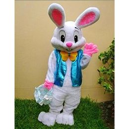 2019 High quality In stock Easter Bunny Mascot Costume EPE Fancy Dress Rabbit Outfit Adult Size211w