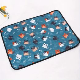 1pc Cute Cat Pattern Cat Mat Bed Cat Bed Sleeping Pet Non-slip And Leak-proof Pad Cushion