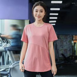 Active Shirts Yoga Woman Casual Sportswear Quick Dry Short Sleeve T-shirt For Fitness Training Wear Ladies Gym Clothes Sports Loose Top