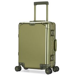 custom Multifunctional Calfskin Handmade Handbag Premium trolley Luggage bags Simple square box 2 yard storage initial yellow suitcase valise aluminium alloy