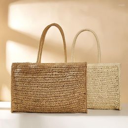 Evening Bags Summer Casual Paper Rope Woven Beach Bag National Style Geometric Pattern Weaving Straw Large Capacity Shopper Totes Bohemia