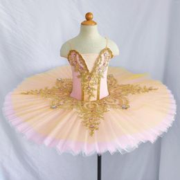 Stage Wear 2023 Ballet Tulle Dress Professional Swan Lake Ballerina Pancake Tutu Adult Child Kids Dance Costume Women