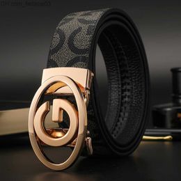 Belts Men's Belt Metal Automatic Gbuckle Brand Work Belt Men's High Quality Luxury Women's Belt Z230717