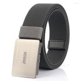 Belts 16 Types Casual Metal Buckle Elastic Belt Breathable Long Stretch Nylon Men Cosy Workwear Waistband Hiking Accessories