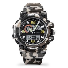 Military Digital Watch Men Dual Display Electronic Hand Clock Lady Diver Watches Led Camouflage Tactical Sport Wristwatch Male