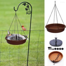 Other Bird Supplies Feeder Solar Powered Automatic Work S-shaped Hook Plastic Fountain Hanging Feeders Outdoor Supply