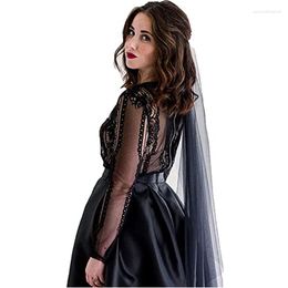 Bridal Veils Real Pos 2 Layers Black Wedding Veil Long Tulle With Comb Accessories Velos De Novia Negra Largos 3 Metre