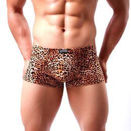 Underpants CLEVERMENMODE Hot Sexy Men Leopard Printed Underwear Boxer Underpants Trunks Wild Style Boxers Shorts Male Panties Cueca hombre J230713