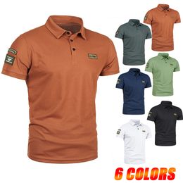 Men's Polos Men's Tops Short-sleeved Polo Shirt Pilot Polo Uniform Icon Panelled Casual Lapel Short-sleeved T-shirt 230712