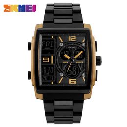 SKMEI Japan Quartz Digital movement Dual Dispaly Men's Clock Military 3 Time Countdown Male Sport Watches Relogio Masculino 1274