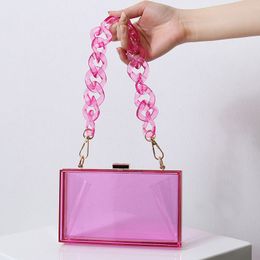 Evening Bags Purple Handbags Clear Acrylic Clutch Bag for Women Jelly Purses and Small Transparent Luxury Designer Crossbody 230712