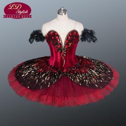 Adult High Quality Black Professional Ballet Tutu Swan Lake Ballet Costumes Red Ballet Tutu For Girls LD9045267S