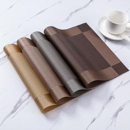 Table Mats 1 PC Placemat Double Frame Diagonal PVC Waterproof Oilproof Insulation Mat El Restaurant Cafe Western Style