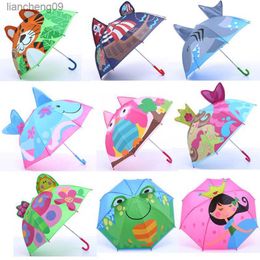 Cute Children Umbrella Animation Creative Cartoon Long-handled 3D Ear Modeling Kids Umbrella For Boys Girls Gift L230620