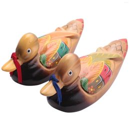 Storage Bags Cute Chinese Wooden And Duck Decorations Interior Bedroom Room Decoration 2PCS