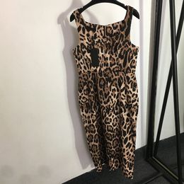 Ladies Leopard Dress Fashion Vest Dresses Retro Slim Skirts Girls Crew Neck One Piece Dresses Plus Size Dress Clothing