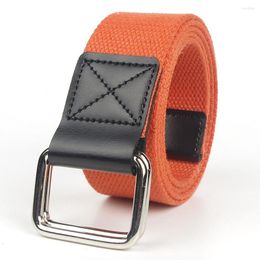 Belts 110-140cm Long Casual Fashion Belt For Men Women Double Ring Buckle High Quality Canvas Male Bets Colourful Nylon Waistband