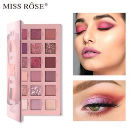 Eye Shadow MISS ROSE 18 Color HUDA Pearlescent Matte Eye Shadow Professional Color Make-up Multicolored Eye Shadow Disc 230712