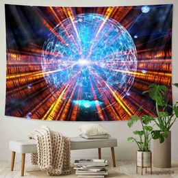 Tapestries Psychedelic scene home decor moon print tapestry witchcraft Hippie yoga mat Bohemian decorative tapestry bedroom sheet R230713