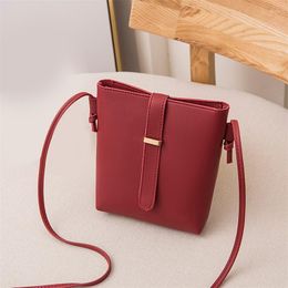 Evening Bags Leather Bag For Women Simple Mobile Phone Wrist All Match Messenger Crossbody Packs Ladies Shoulder Handbags