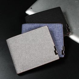 Wallets Men Credit Money Cowhide Coin Purse Business Purses Inserts Cards Bag Wallet Foldable Holder Denim Slim Women Picture