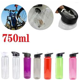 Water Bottles 750ML Plastic Leakproof Kettle With Straw Solid Color Simple Gym Sports Portable Drink Cup Riding Transparent