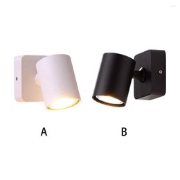 Wall Lamp Light Mounted Night Sleeping Bedroom Bedside Living Room Lighting Rotating Atmospheres Decoration White