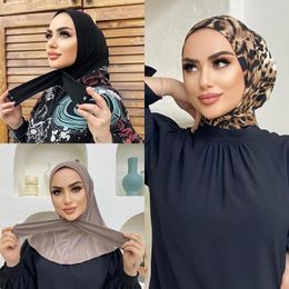 Scarves Muslim Fashion Women Print Head Scarf Shawl Tie Abaya Turban Hat Ready To Wear Inner Hijabs Bonnet Headband 2023