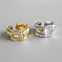 Wedding Rings Real 925 sterling silver finger rings for women 2 layred gold Colours Trendy fine Jewellery Large Adjustable Antique Anillos 230712