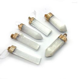 Pendant Necklaces 15-55mm Natural Stone Crystal Pillar Rough Small Charm Making DIY Clavicle Chain Jewellery Accessories 1pcs