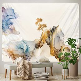 Tapestries Simple landscape painting living room decoration background cloth psychedelic scene home decoration tapestry yoga mat R230713