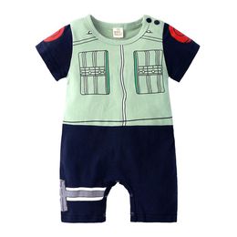 Anime Naruto Hatake Kakashi Costumes Baby Boy Clothes Newborn Rompers Cotton Infant Jumpsuits New born Clothing Baby Outfits221s