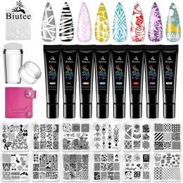 Stickers Decals Biutee 12 Pcs Nail Manicure Plates 1 Polish Stamper Scraper Set Art Stamp Plate Stamping Templates Kit 230712