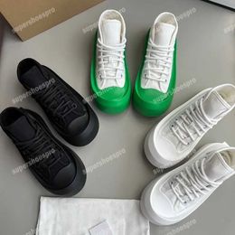 2023 Designer Shoes Luxury Canvas Sneaker Platform Shoe Top-quality Sneakers Plat-form Trainer High-top Trainers Women Men Unisex Green Black White