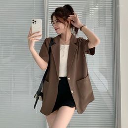 Women's Suits High Grade Explosive Street Suit Jacket Among Women This Summer Casual And Versatile Elegant Short Sleeved Top Coats