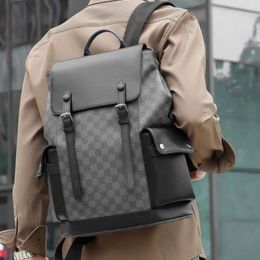 Designer bag men backpack fashionable Chequered backpack women large capacity student backpack shark street travel bag 230813