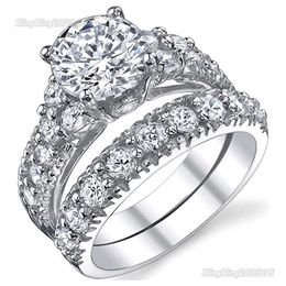 Top Selling Never Fade Sparkling Luxury Jewelry Vvs Moissanite 925 Sterling Silver Rings Princess Cut Diamond Promise Wedding Bridal Ring Gift