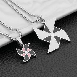 Pendant Necklaces 2023 Trendy Simple Paper Windmill Men And Women Couple Necklace Wild Student Hanging Chain Sweater