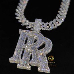 Designer Jewellery Iced Out Jewellery Moissanite Diamonds Custom Necklace Pendant Initial Hip Hop 925 Silver Custom Pendant