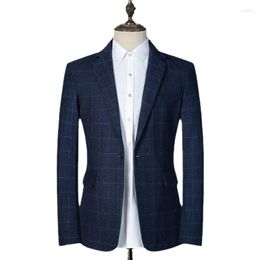 Men's Suits Boutique Fashion And Comfortable Business Gentleman Korean Version All-match Self-cultivation Plaid Single Suit Jacket