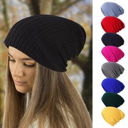 Berets Unisex Winter Knitted Baggy Beanie Warm Wool Hats Slouchy Cap Skullies Women Men Classical Outdoor Ski Headdress Solid 12 Colors