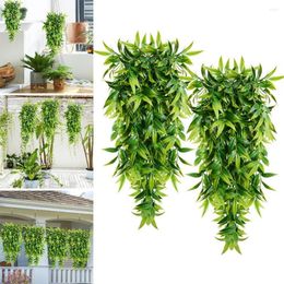 Decorative Flowers Green 2Pcs Fake Hanging Plants UV Resistant Realistic Low Maintenance Outdoor Greenery Artificial Home Supply