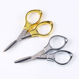 100Pcs Multifunctional Folding Stainless Steel Fishing Scissors Travel Portable Scissors for Fishing Sewing Tools Gold Scissors